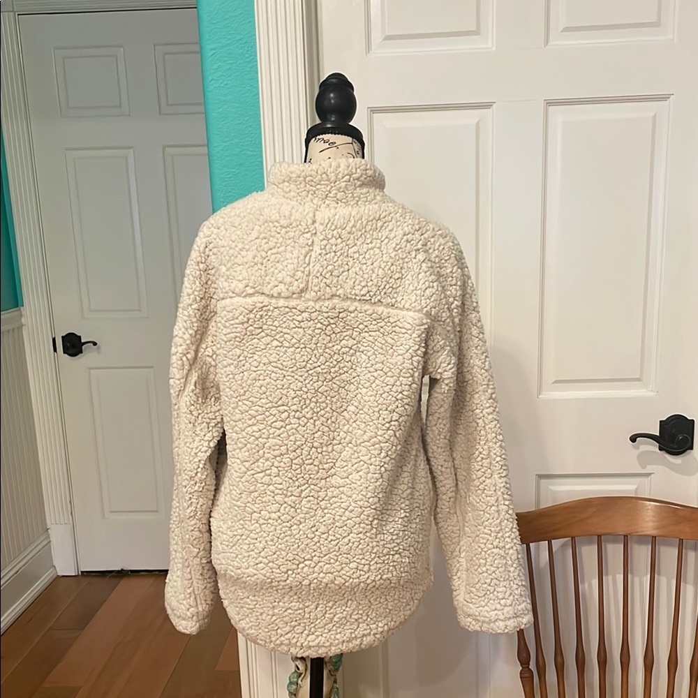 Women's Elodie Cream Sherpa Pullover Jacket - Picture 6 of 6
